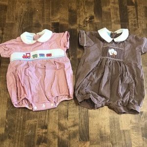 Bundle of two baby boy smocked jumpers